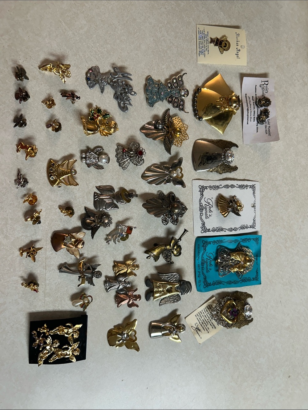 Assorted Gold and Silver Angel pins